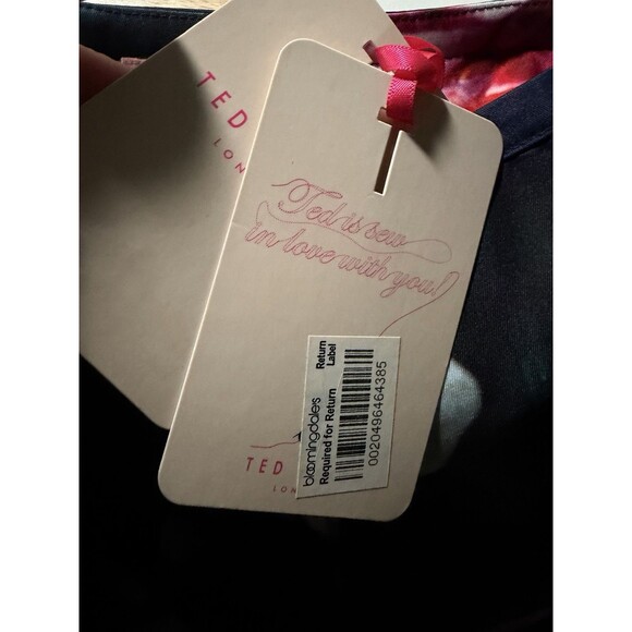 Ted Baker NEW NWT Grettia Pencil Skirt Blue Floral Orchid Print Women's Size 0-2 - Picture 9 of 11